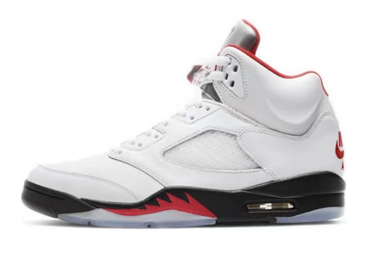 Air Jordan 5 Retro Fire Red Silver Tongue