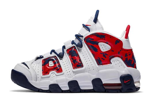 Nike Air More Uptempo White Blue Red Camo