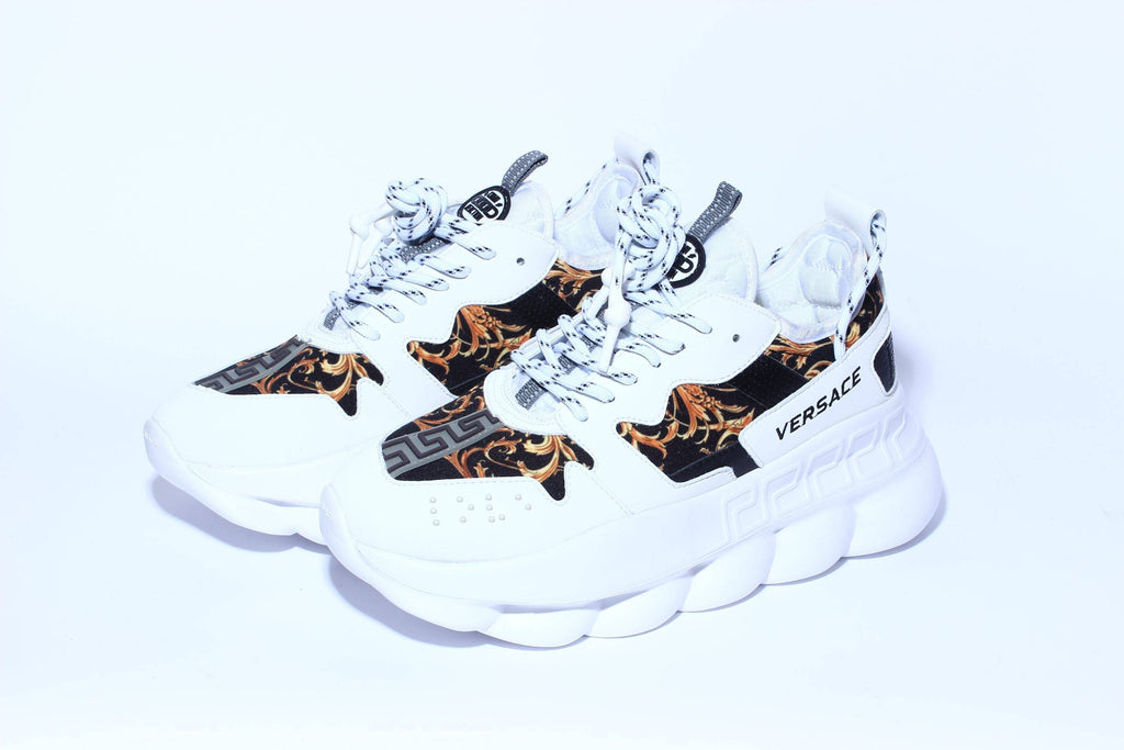 Versace Chain Reaction 2 Barocco Print White Black Yellow