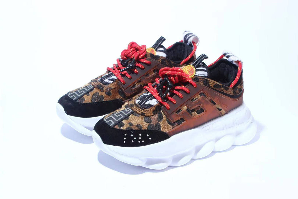 Versace Chain Reaction Black White Leopard print